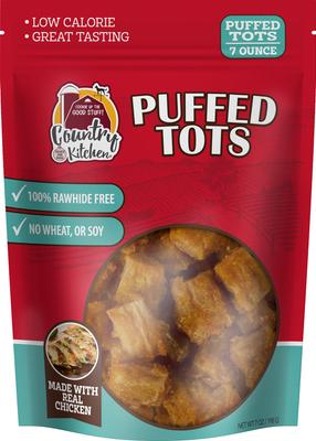 Puffed Tots Chicken Dog Chews, 7-oz bag