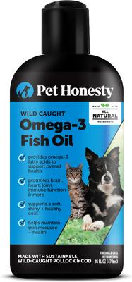 Wild Caught Omega-3 Fish Oil Liquid Skin & Coat Health Supplement for Dogs & Cats, 16-fl oz bottle