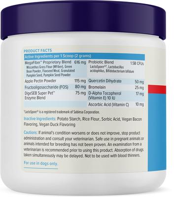 Glandex Advanced Vet Duck & Bacon Flavor Strength Anal Gland Powder Supplement for Dogs, 4.25-oz jar