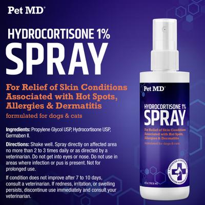 Hydrocortisone Itch Relief Pet Hot Spot Spray, 4-fl oz bottle
