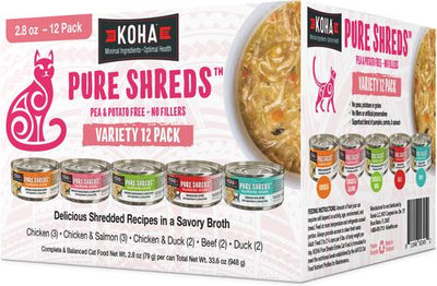Pure Shreds Variety Pack Grain-Free Wet Cat Food, 2.8-oz can, case of 12