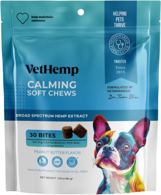 Broad-Spectrum Hemp Extract Calming Soft Chews for Dogs, 60 count