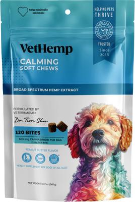 Broad-Spectrum Hemp Extract Calming Soft Chews for Dogs, 60 count
