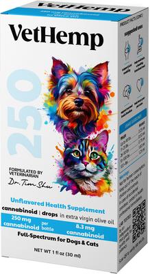 Full-Spectrum Hemp Extract Tincture for Dogs & Cats, 250-mg