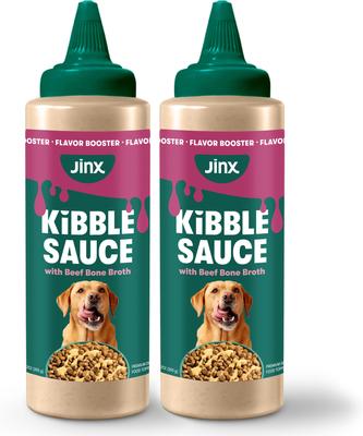 Bundle: Jinx Kibble Sauce Beef Bone Broth Wet Dog Food Topper, 12-fl oz bottle + Chicken Bone Broth Wet Dog Food Topper, 12-fl oz bottle