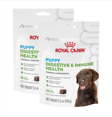 Suplemento masticable suave para cachorros que mejora la inmunidad y la digestión, 60 unidades, paquete de 4