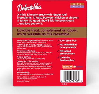 Delectables Lickable Treat Gravy Non Seafood Variety Pack Lickable Cat Treats, 1.4-oz pouches, 12 count