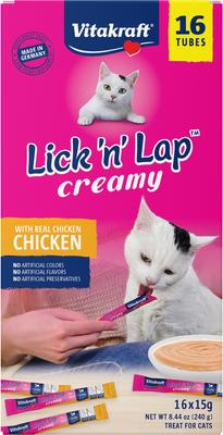 Lick N Lap Chicken Cat Lickable Treats, 15-g tube, 16 count