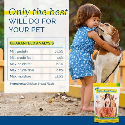 Sliced Chicken Breast Tenders Dehydrated Dog Treats, 8-oz bag