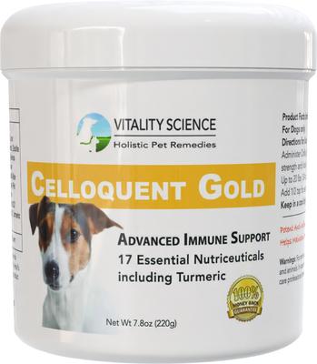 Celloquent Gold Multi-Nutrient Immune Support Powder Supplement for Dogs, 220-g
