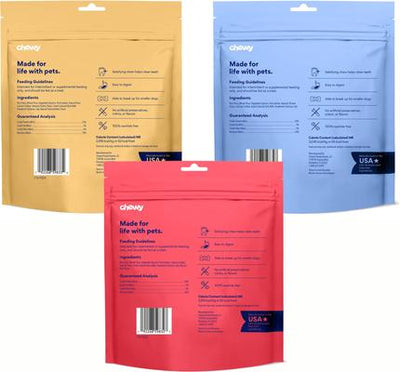 Bundle: Variety Pack - Chewy Natural Dental Chew Treats (FORMERLY TRUE ACRE FOODS): Peanut Butter, Original & Beef Flavors