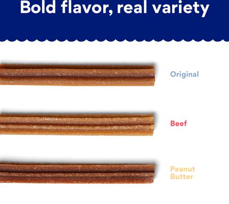 Bundle: Variety Pack - Chewy Natural Dental Chew Treats (FORMERLY TRUE ACRE FOODS): Peanut Butter, Original & Beef Flavors