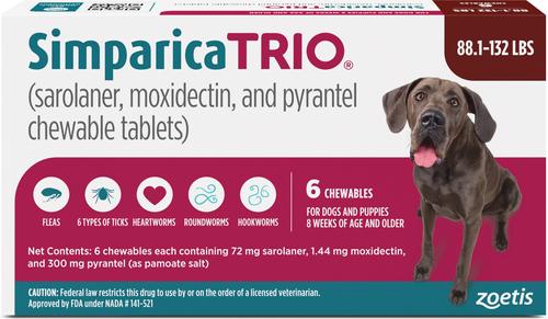 Chewable Tablet for Dogs, 88.1-132.0 lbs, (Brown Box), 6 Chewable Tablets (6-mos. supply)