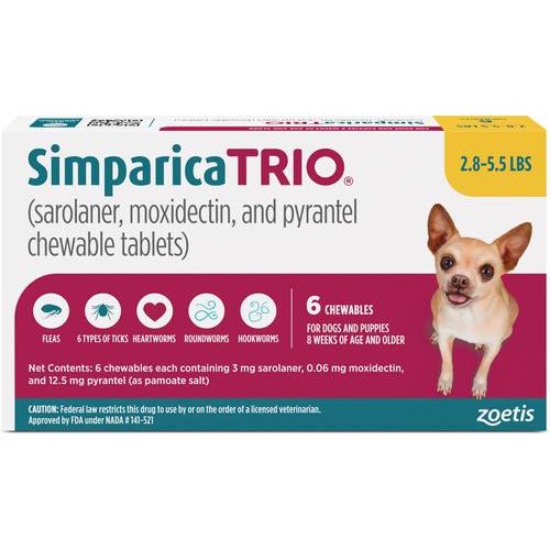 Tableta masticable para perros, 11.1-22.0 lbs, (caja de caramelo), 6 tabletas masticables (suministro para 6 meses)