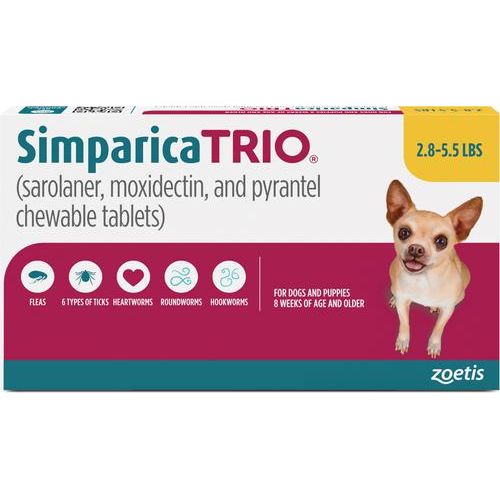 Tableta masticable para perros, 11.1-22.0 lbs, (caja de caramelo), 6 tabletas masticables (suministro para 6 meses)