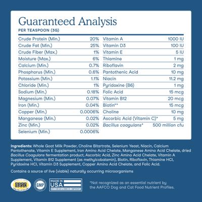 Multivitamin Goat Milk Topper for Dogs & Cats, 6.34-oz pouch