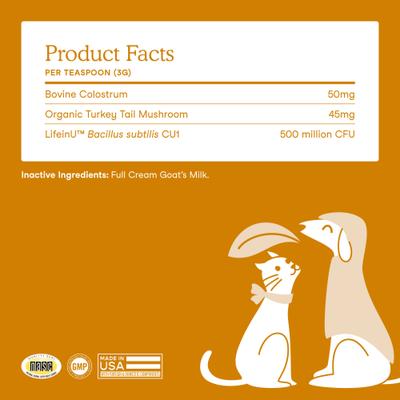 Immune Goat Milk Powder Supplement for Dogs & Cats, 6.34-oz pouch