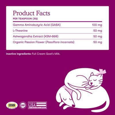 Calm Goat Milk Powder Supplement for Dogs & Cats, 6.34-oz pouch