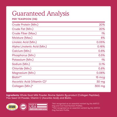 Skin & Coat Goat Milk Topper for Dogs & Cats, 6.34-oz pouch