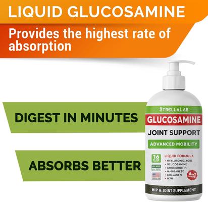 Liquid Glucosamine with Collagen Hip & Joint Supplement for Dogs, 16-fl oz bottle