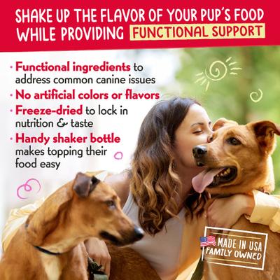 Necessities Freeze-Dried Pork Recipe Skin & Coat Support Grain-Free Dog Food Topper, 1-oz jar