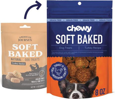 Soft-Baked Turkey Recipe Grain-Free Dog Treats (FORMERLY AMERICAN JOURNEY), 8-oz bag