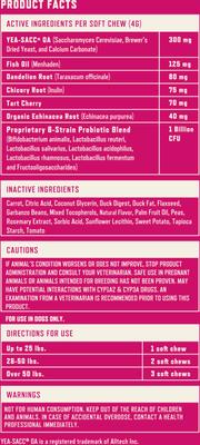 Duck Flavored Allergy Soft Chew Supplement for Dogs, 60 count