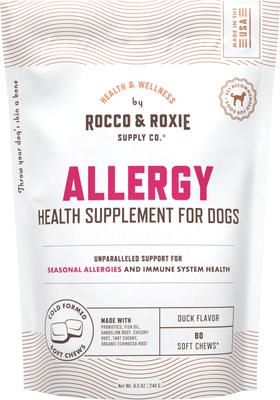Duck Flavored Allergy Soft Chew Supplement for Dogs, 60 count