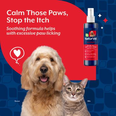 NaturVet, Aller-911 Anti-Lick Spray, spray con aloe vera para evitar lamido excesivo en perros y gatos, 236 ml