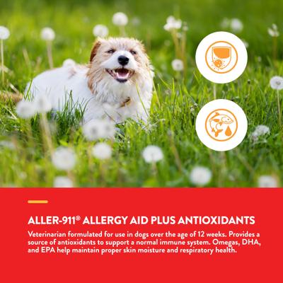 Bundle: NaturVet Aller 911 Allergy Aid Anti-Lick Paw Plus Aloe Vera Dog & Cat Spray, 8-oz bottle & NaturVet Aller-911 Allergy Aid Plus Antioxidants Cat & Dog Soft Chews, 180 count