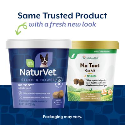 No Toot Stool & Bowel Bacon & Chicken Flavored Supplement for Dogs, 70 count