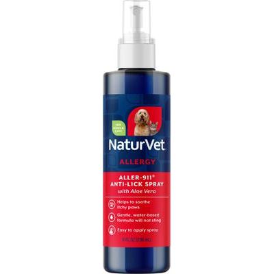 NaturVet, Aller-911 Anti-Lick Spray, spray con aloe vera para evitar lamido excesivo en perros y gatos, 236 ml