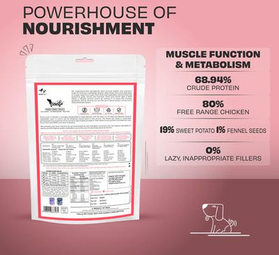 Woofur Chicken & Sweet Potato Air-Dried All Natural Grain-Free Jerky Dog Training Treat, 1.76-oz bag