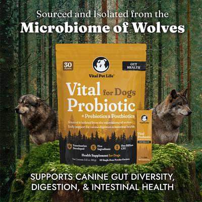 Probiotics Wolf Microbiome Powder Digestive Supplement for Dogs, 30 count