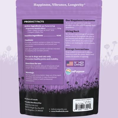 Green Lipped Mussel & Krill Powder Mobility, Hip & Joint Supplement for Dogs & Cats, 30 count