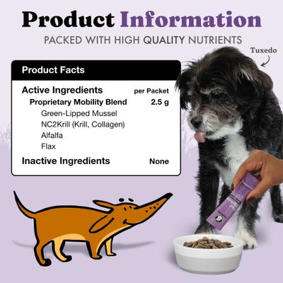 Green Lipped Mussel & Krill Powder Mobility, Hip & Joint Supplement for Dogs & Cats, 30 count