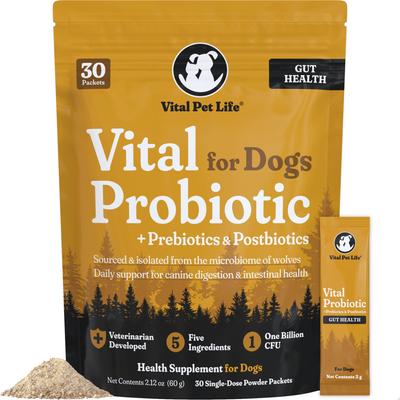 Probiotics Wolf Microbiome Powder Digestive Supplement for Dogs, 30 count