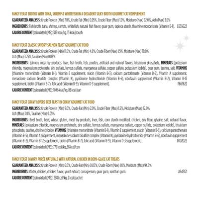 Four Course Adult Chicken, Beef, Salmon & Tuna Variety Pack Pate Wet Cat Food, 7.75-oz box