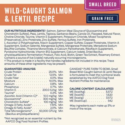 Pure Farm To Bowl Small Breed Wild-Caught Salmon & Lentil Recipe Dry Dog Food, 4-lb bag