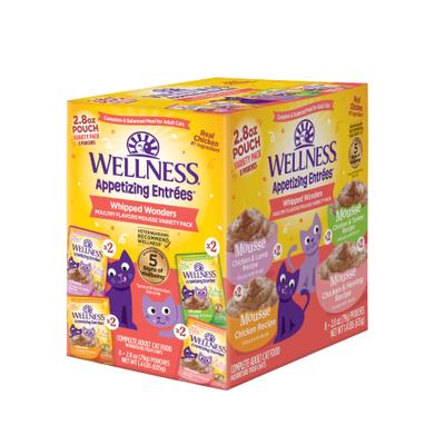 Appetizing Entrees Whipped Wonders Mousse Variety Pack Wet Cat Food, 2.8-oz pouch, case of 8