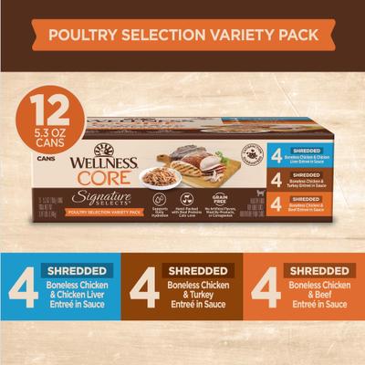 CORE Signature Selects Poultry Selection Variety Pack Canned Cat Food, 5.3-oz can, case of 12