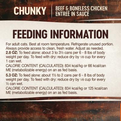 CORE Signature Selects Chunky Beef & Boneless Chicken Entree in Sauce Grain-Free Canned Cat Food, 2.8-oz, case of 12