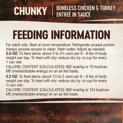 CORE Signature Selects Chunky Boneless Chicken & Turkey Entree in Sauce Grain-Free Canned Cat Food, 5.3-oz, case of 12