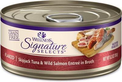 CORE Signature Selects Flaked Skipjack Tuna & Wild Salmon Entree in Broth Grain-Free Canned Cat Food, 5.3-oz, case of 12