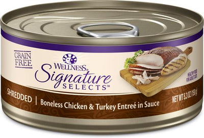 CORE Signature Selects Shredded Boneless Chicken & Turkey Entree in Sauce Grain-Free Natural Canned Cat Food, 5.3-oz, case of 12