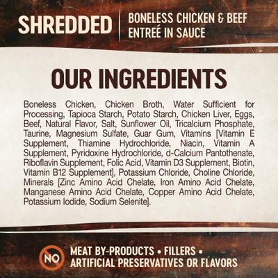 CORE Signature Selects Shredded Boneless Chicken & Beef Entree in Sauce Grain-Free Canned Cat Food, 2.8-oz, case of 12