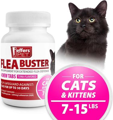 Flea Buster Tuna Flavor Chewable Tablets for Cats, 7 to 15 lbs, 6 count