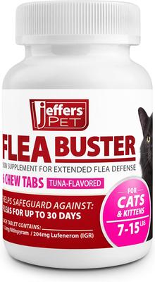 Flea Buster Tuna Flavor Chewable Tablets for Cats, 7 to 15 lbs, 6 count