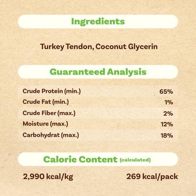 Turkey Tendon Braid Dog Chew Treats, 3.17-oz bag