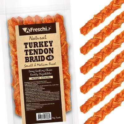 Turkey Tendon Braid Dog Chew Treats, 3.17-oz bag